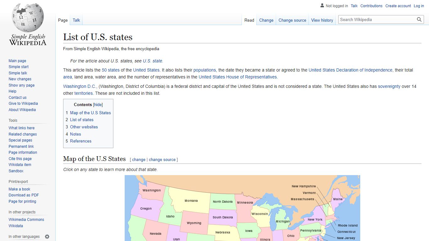 List of U.S. states - Simple English Wikipedia, the free encyclopedia